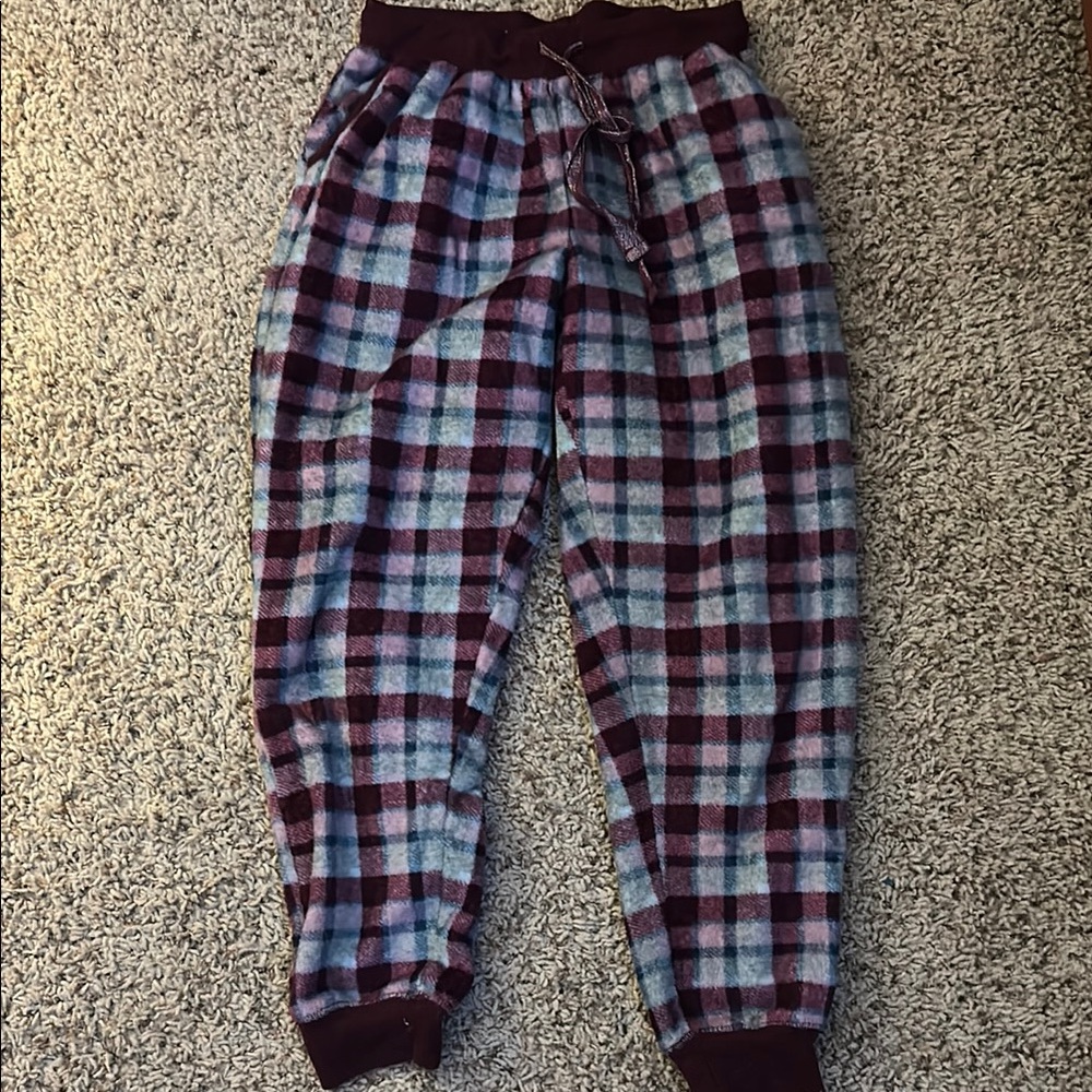 George Blue and Red Sweatpants with Elastic Cuffs